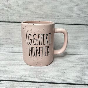 RAE Dunn Ceramic Pastel Pink Speckled EGGSPERT HUNTER Mug